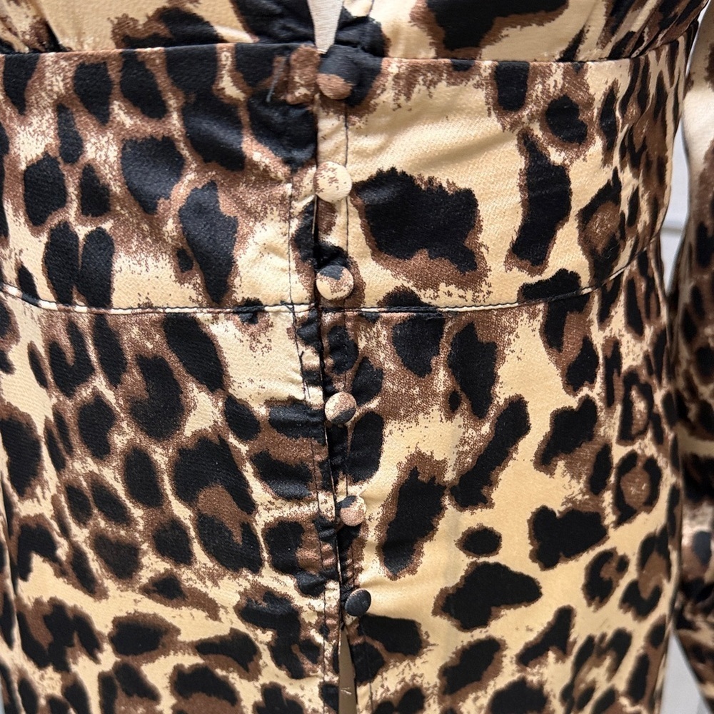Mable, Chic Animal Print V-Neck Dress, Size Large - Picture 4 of 13